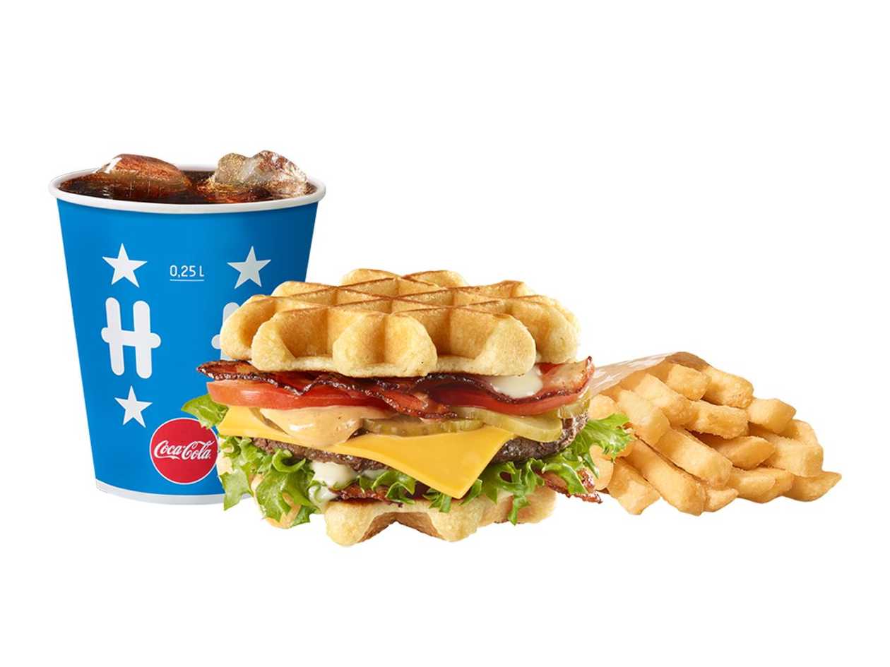 Waffle Burger meal