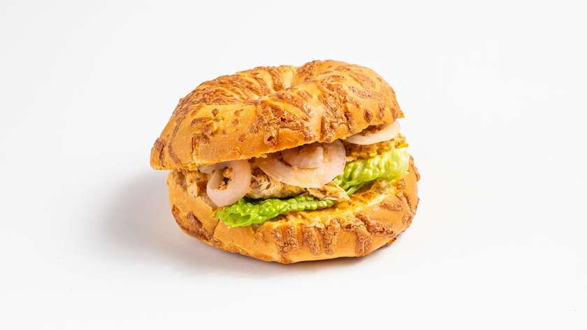 "Good Food" beigelis su plėšyta kiauliena