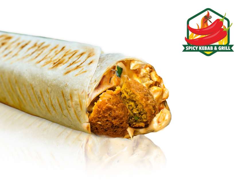 Rollo Kebab with Falafel and Cheese