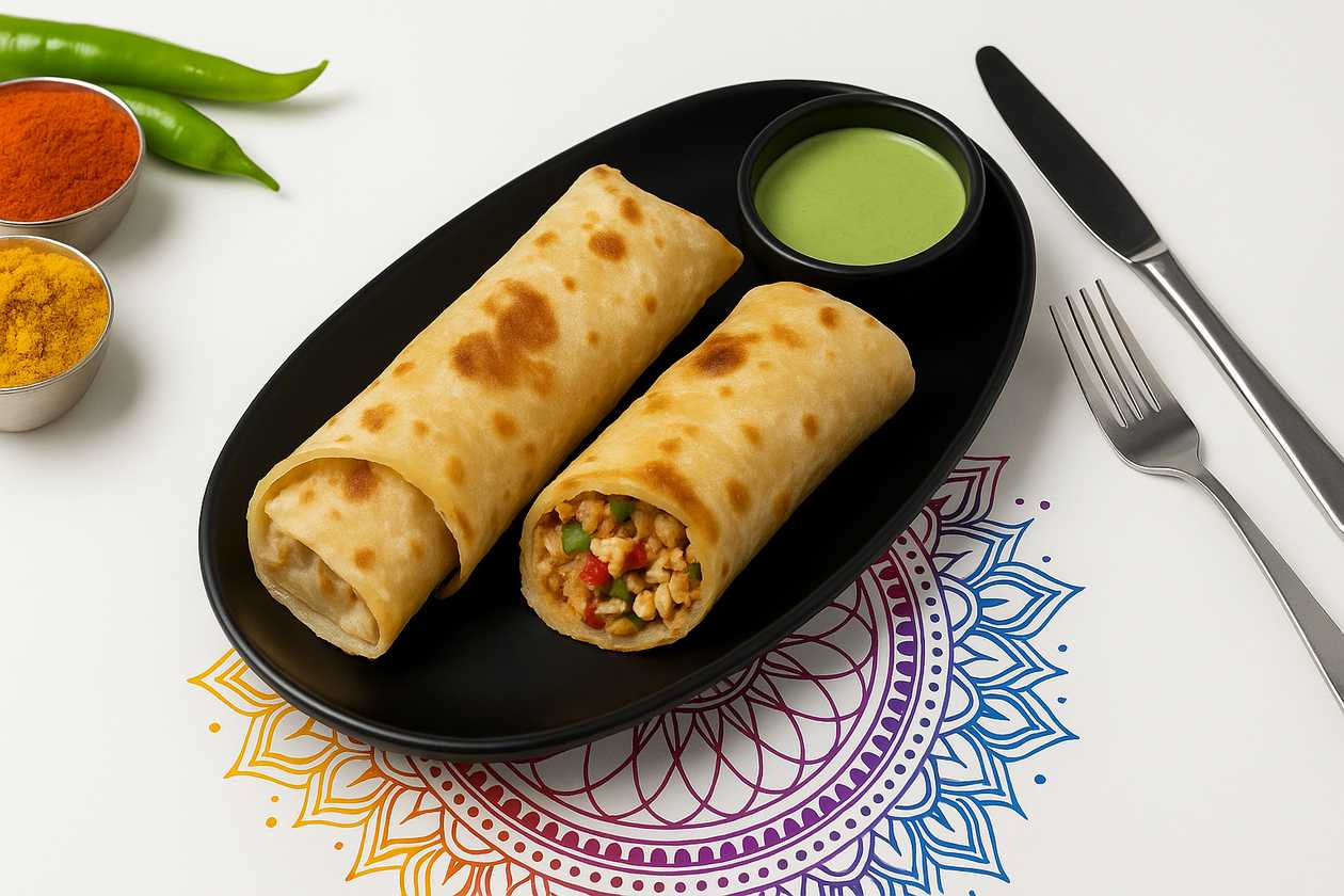 Ruladă de Ou în Naan / Naan Egg Roll