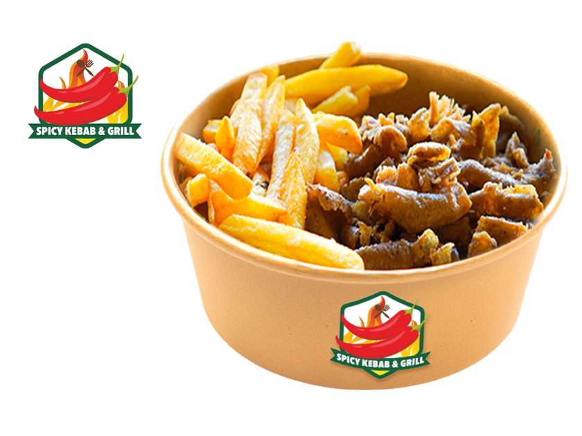 Kebab Box with Meat and Fries (Large)