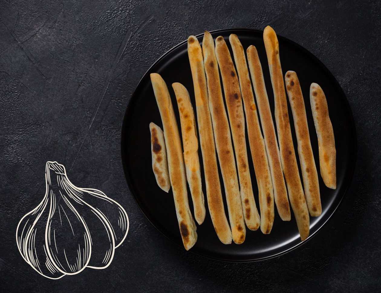 57. Cesnakové pizza tyčinky