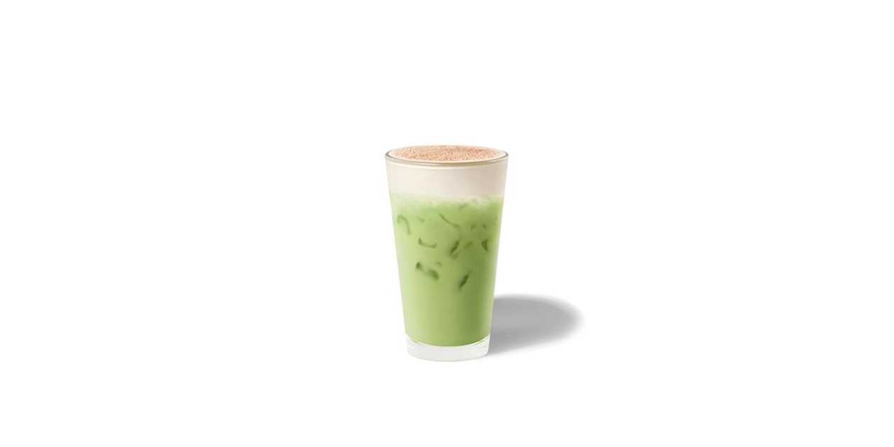 Gingerbread Cream Iced Matcha Latte