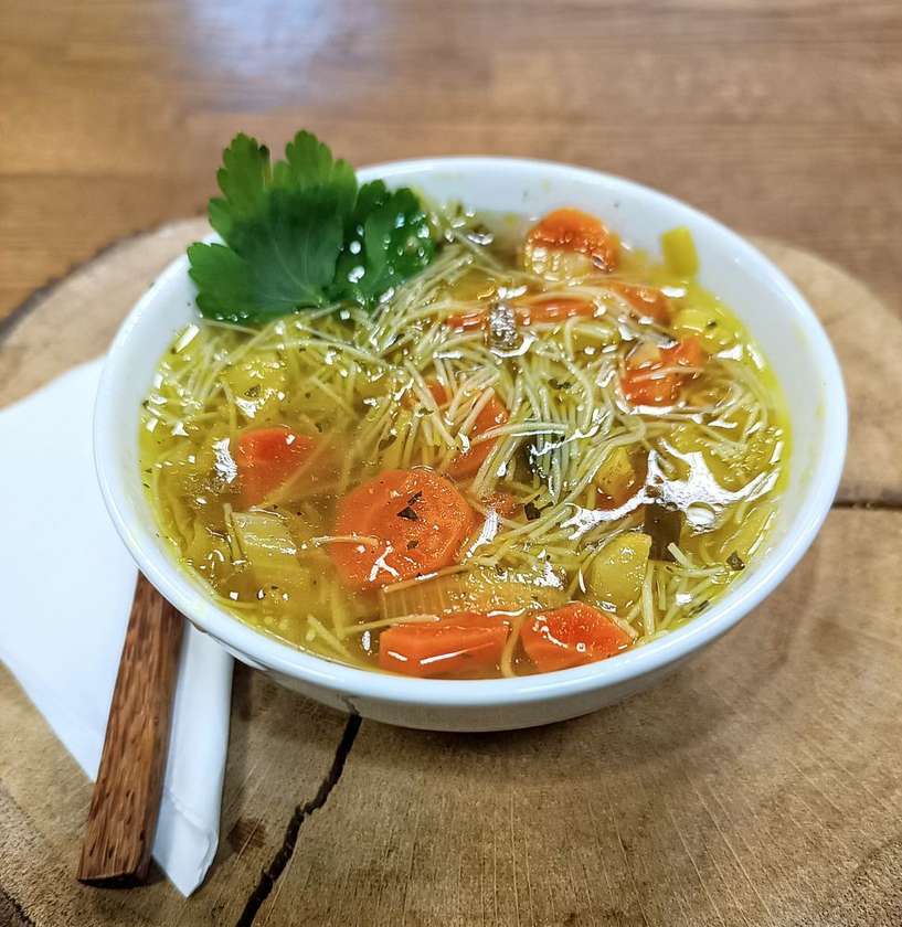 Vegetable Broth with Rice Noodles