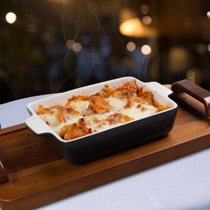 Penne gratinate cu pui 500g