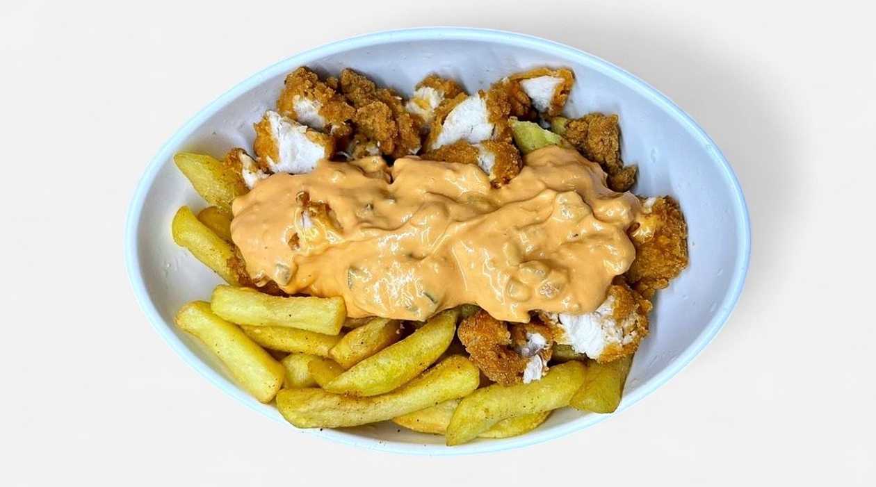 Kraukšķīgā vistas gaļas kārba