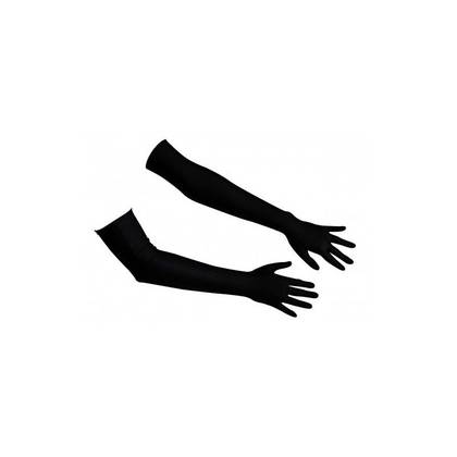 Satin-Gloves Extra Long Black 220256, size S/L