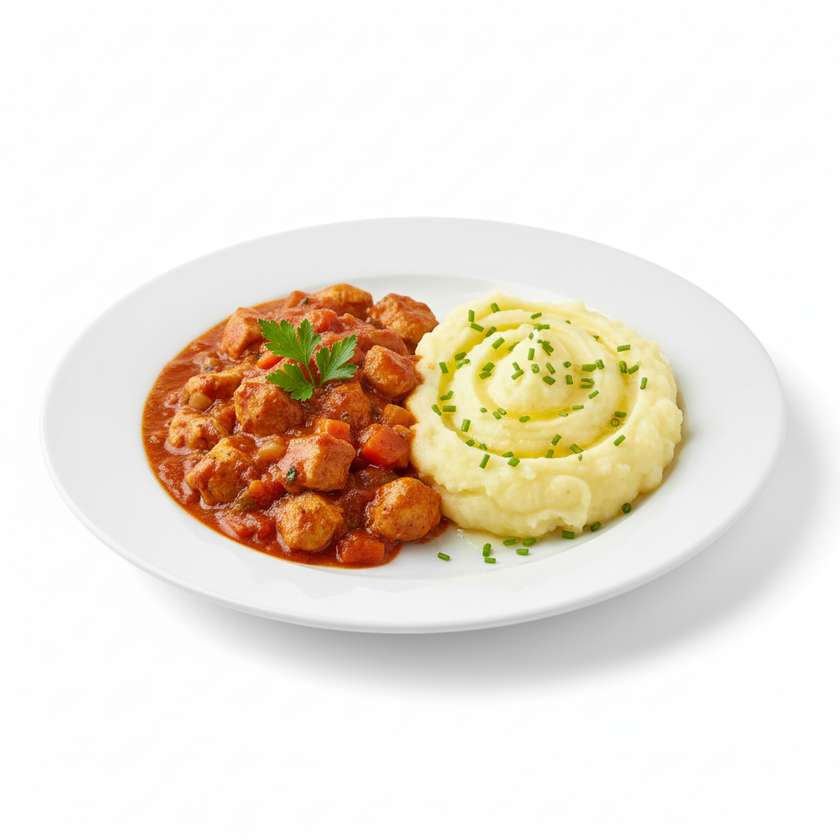 Chicken Goulash with Mashed Potatoes