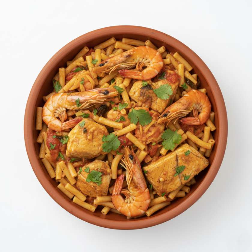 Monkfish and Shrimp Massada