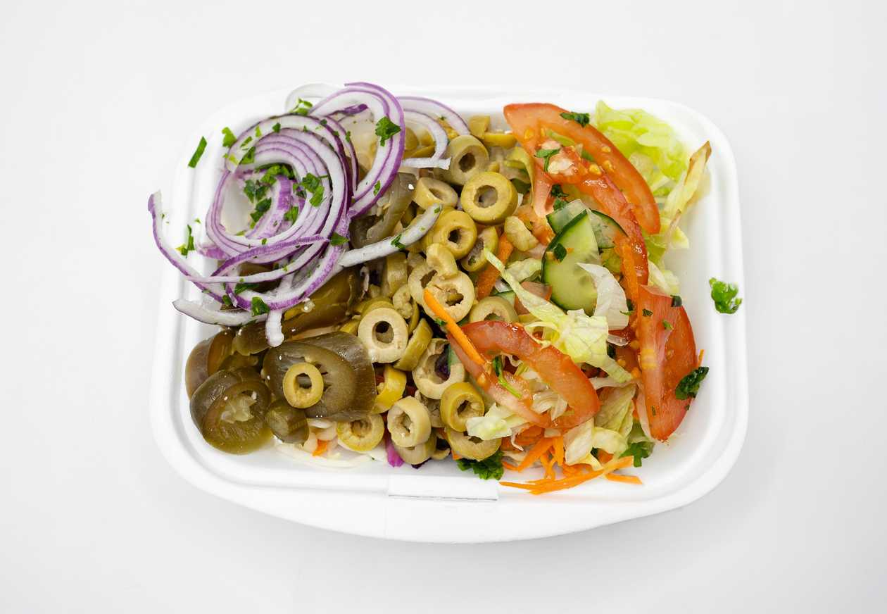 Mixed salad with olives and balkan cheese