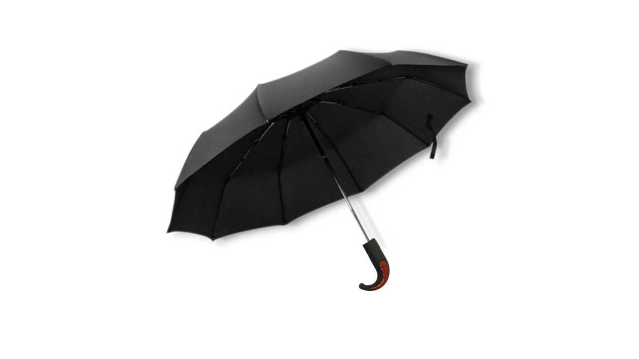 Umbrella, Black (with Brown Handle), 1111111111446