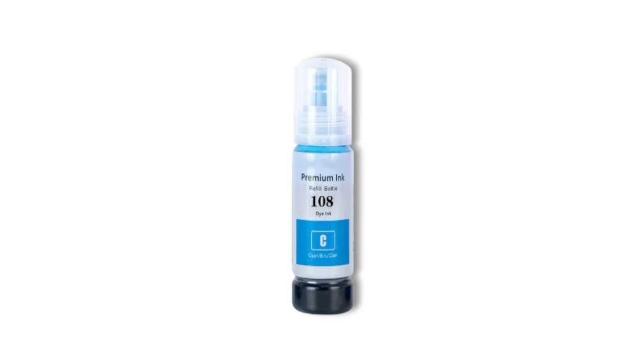 Epson Printer Ink, Dye Ink 108, Cyan, 6912345678902
