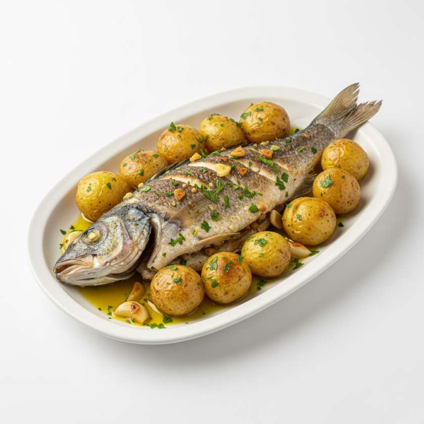 Stone Bass à Lagareiro Style