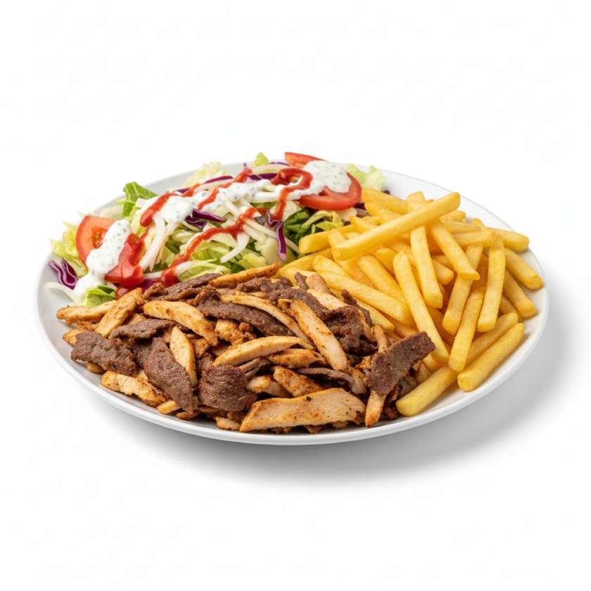 Kebab em Prato Frango ou Vaca