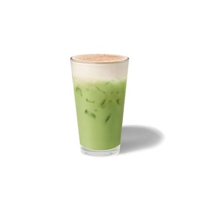Gingerbread Cream Iced Matcha Latte
