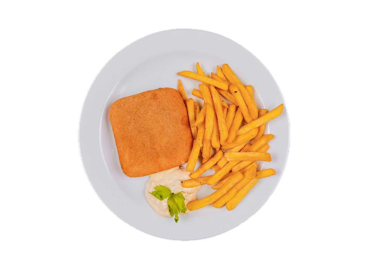 Fried cheese with chips