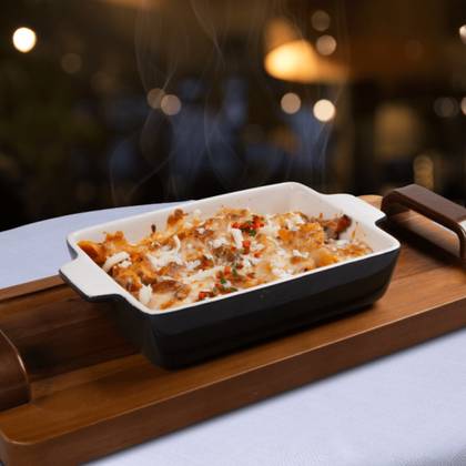 Penne gratinate cu bacon 500g