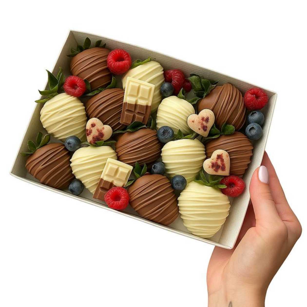 Box of Fresh Strawberries in Belgian Chocolate