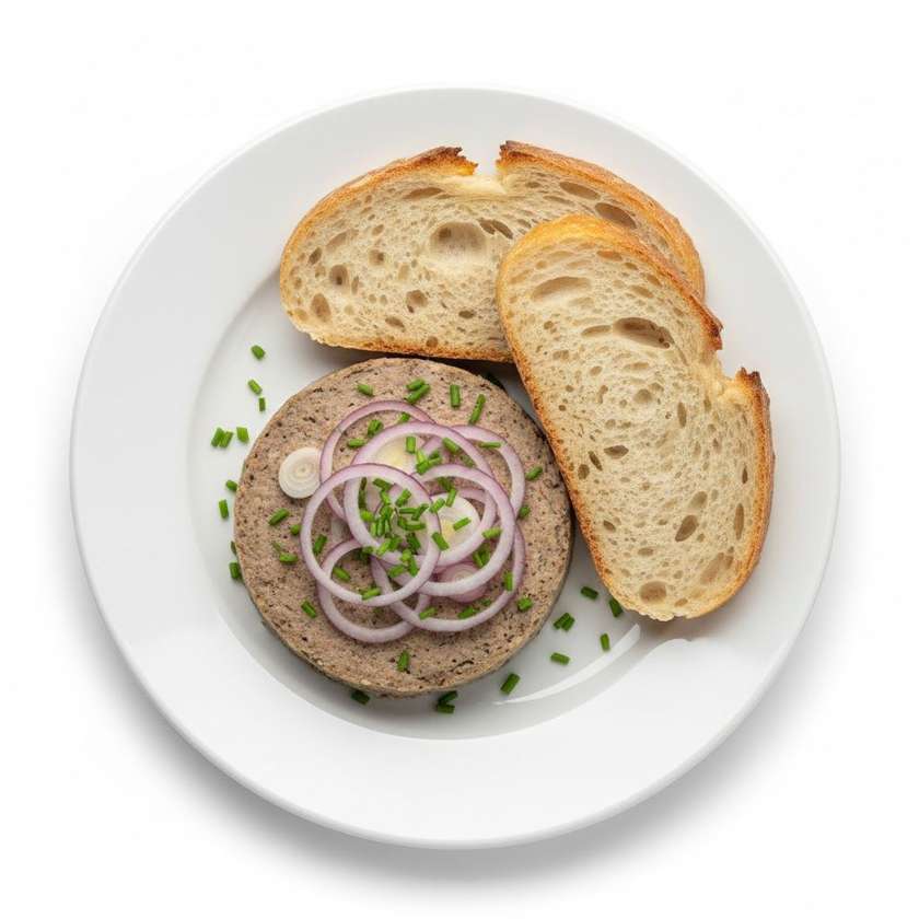 Klepiš butcher's button with onion and bread