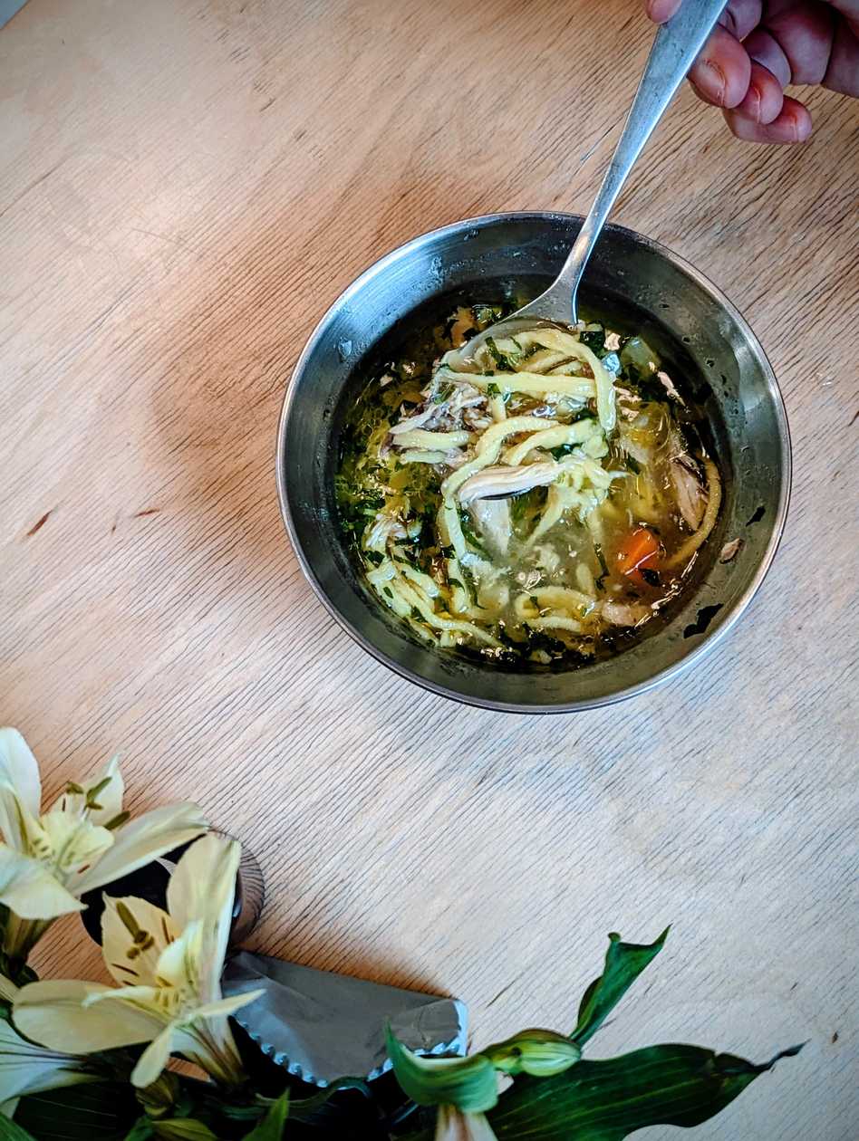 chicken soup with homemade noodles