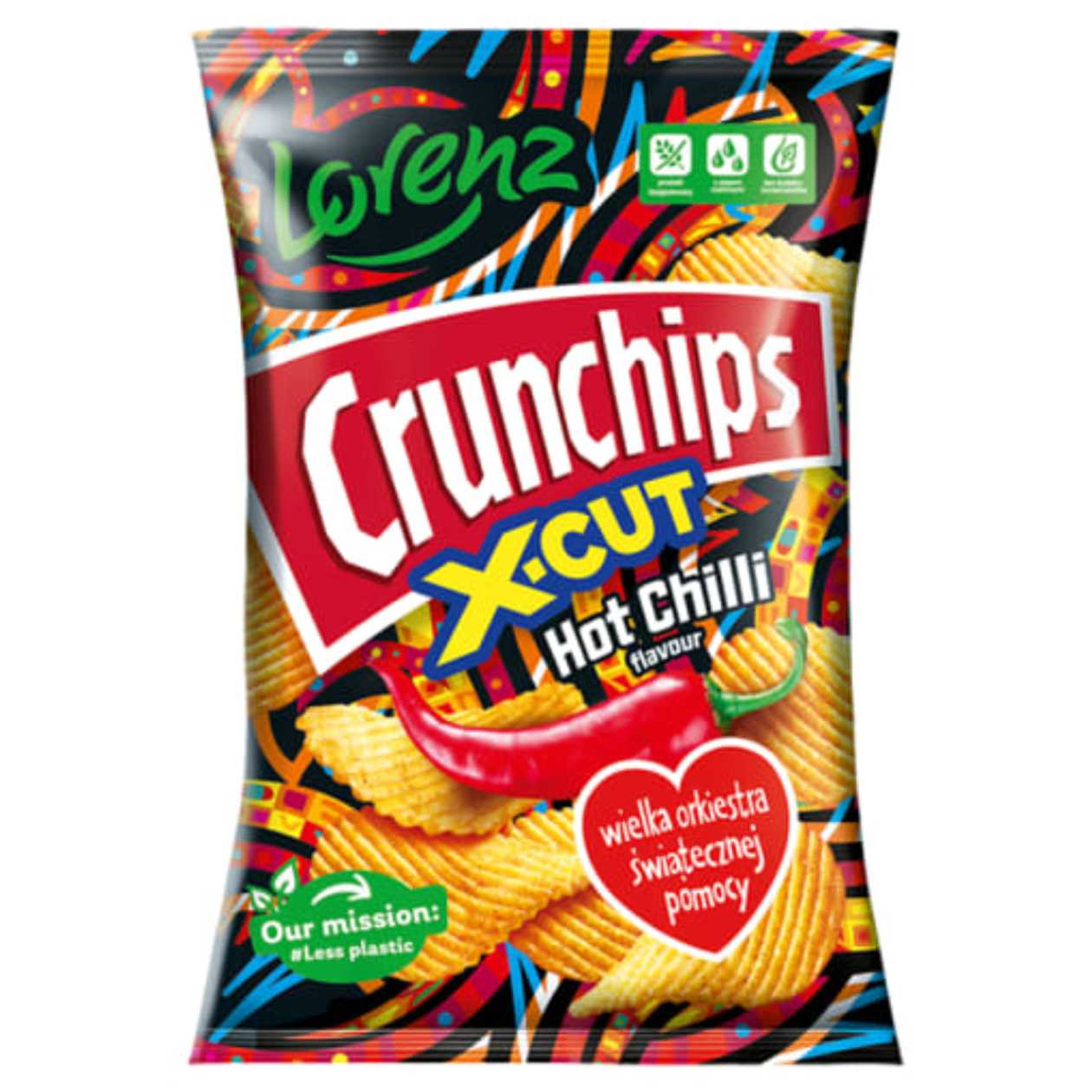 Chipsy X-Cut Hot Chili WOŚP Crunchips 130g (expires soon)