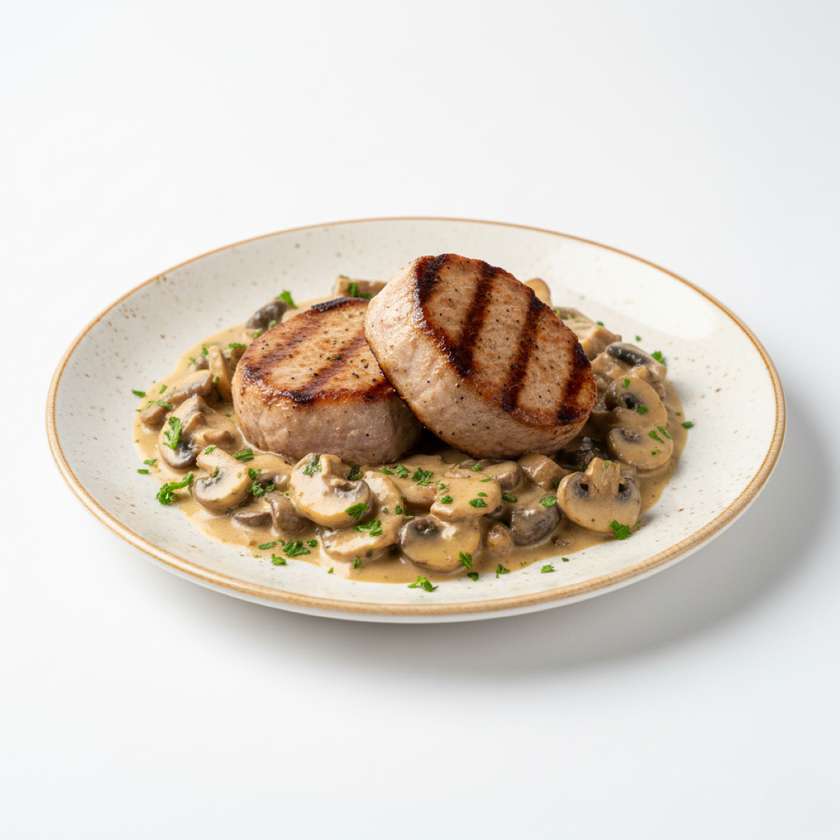 Grilovaná panenka s houbovým přelivem (1,7)