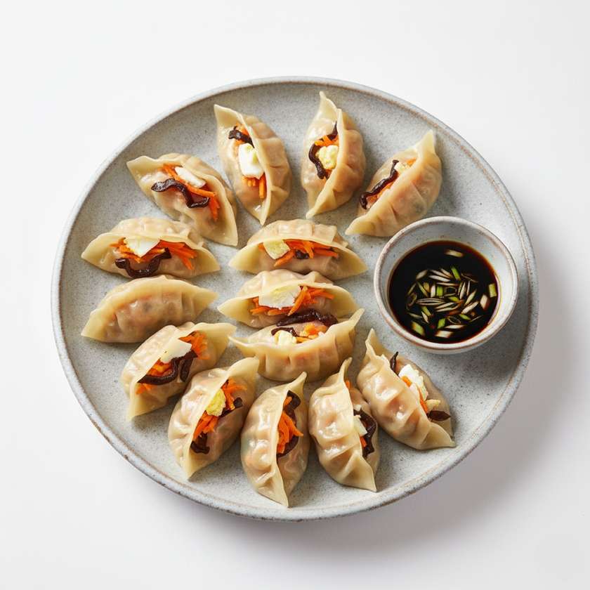 Carrot, Egg, and Wood Ear Mushroom Dumplings