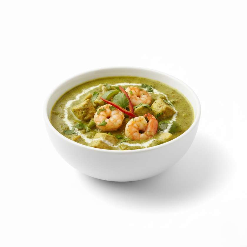 Green curry mix (chicken & prawns)