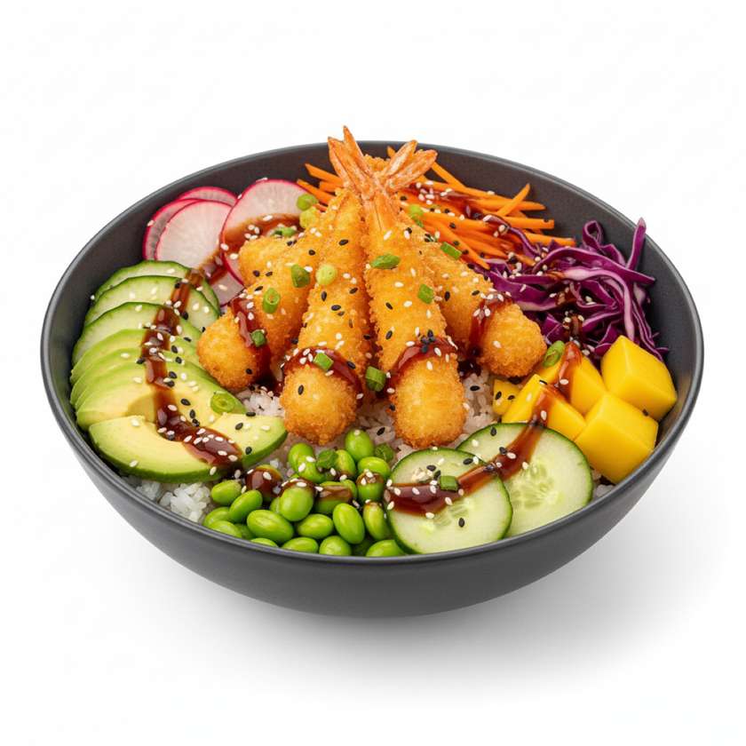 Ebi tempura poke bowl