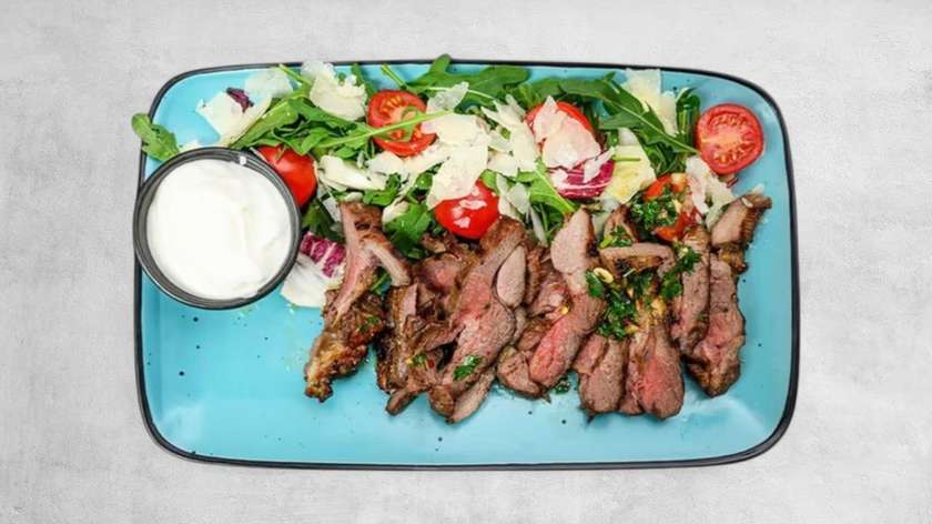 Lamb Pastrami with Garlic Sauce