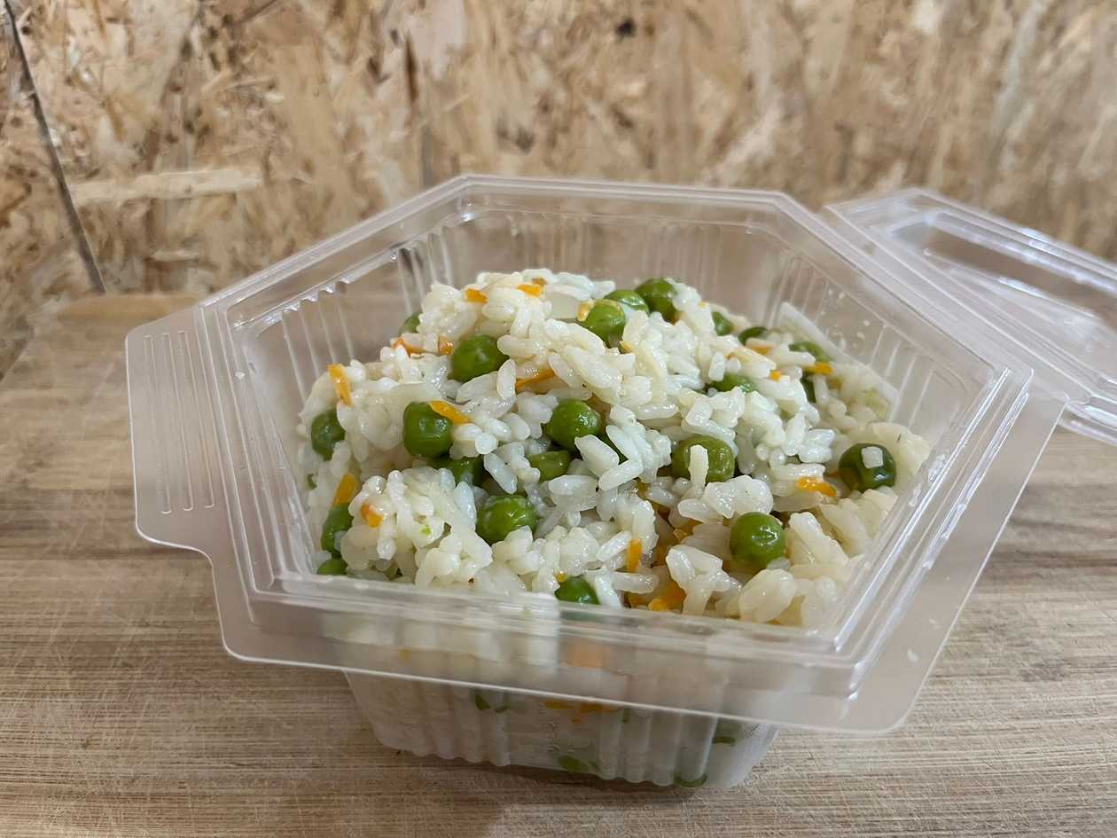 Arroz de ervilhas e cenoura