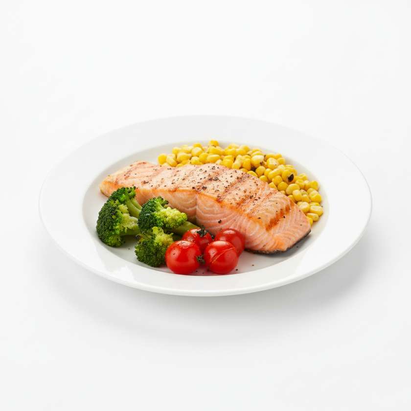 Grilled Salmon on a Hot Plate