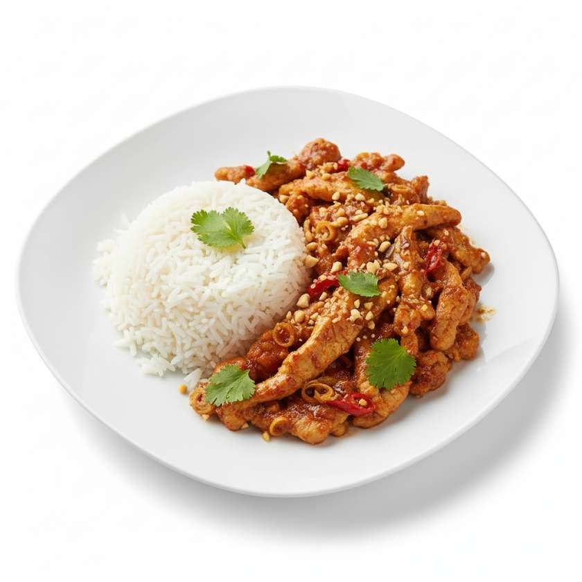 Spicy saté s rýží