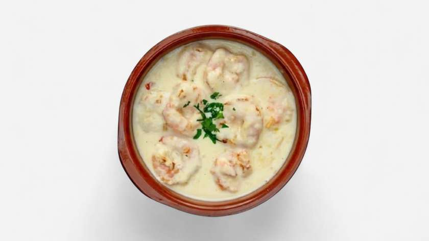 Shrimp with White Cream