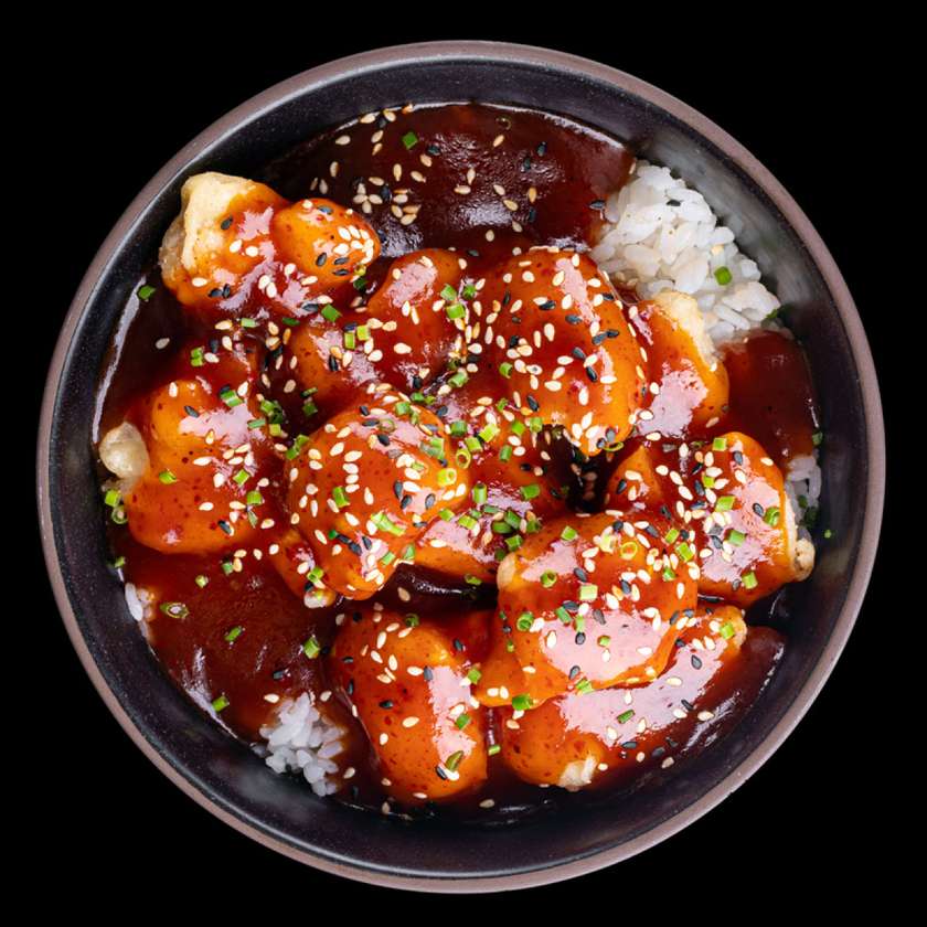 Κοτόπουλο με Γλυκό Τσίλι και Ρύζι