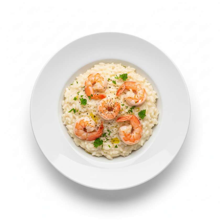Risotto con Gamberi al vino bianco