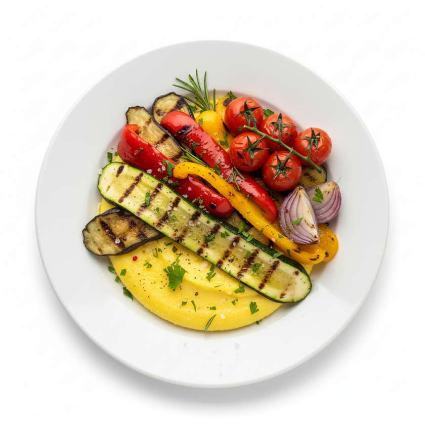 Verdura Alla Griglia con Polenta