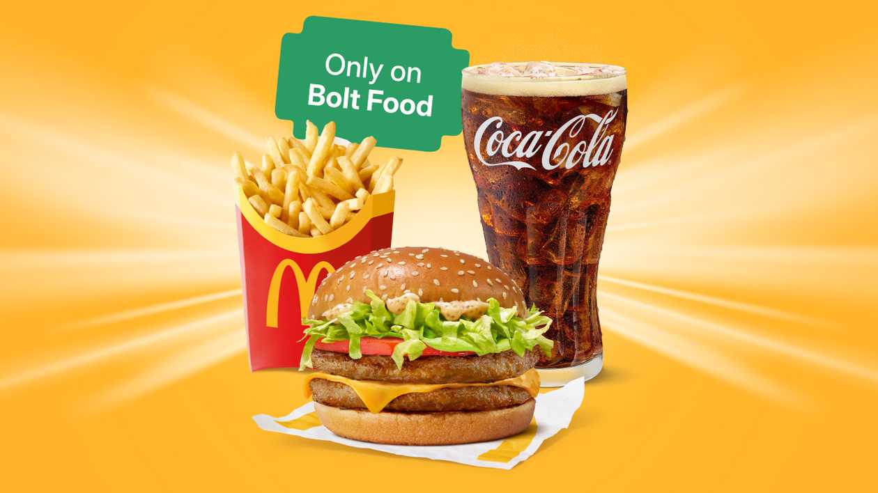 Double pork burger large meal