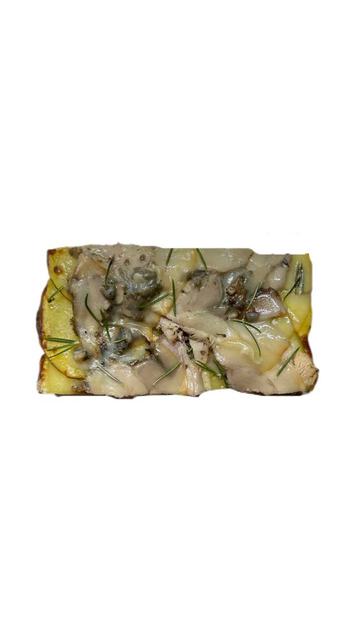 Potato and Porchetta Pizza Slice