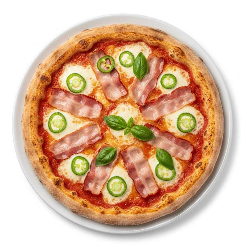 Spicy Ham & Bacon Pizza