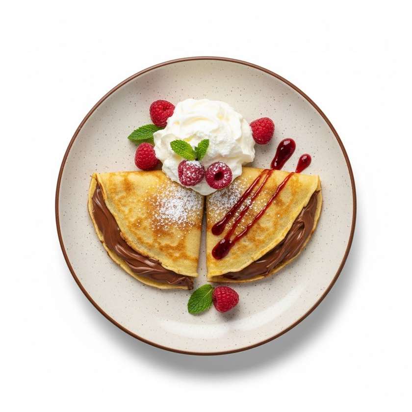 Pancakes with Nutella or Jam and Whipped Cream (2pcs)