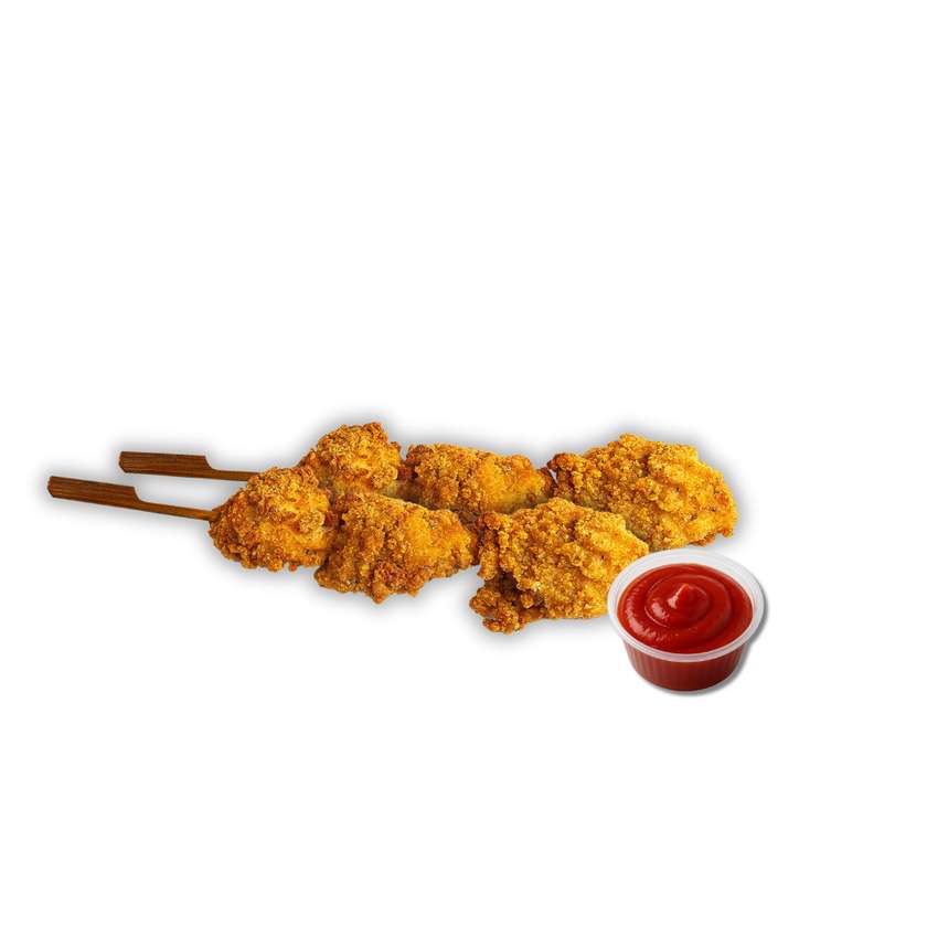 Chicken skewers with sauce