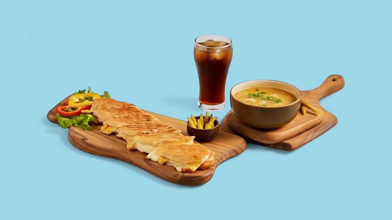 Classic Toast + Lentil Soup + Cold Drink