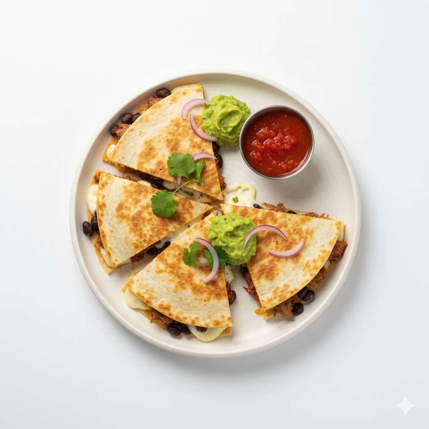 Quesadilla de res y frijoles