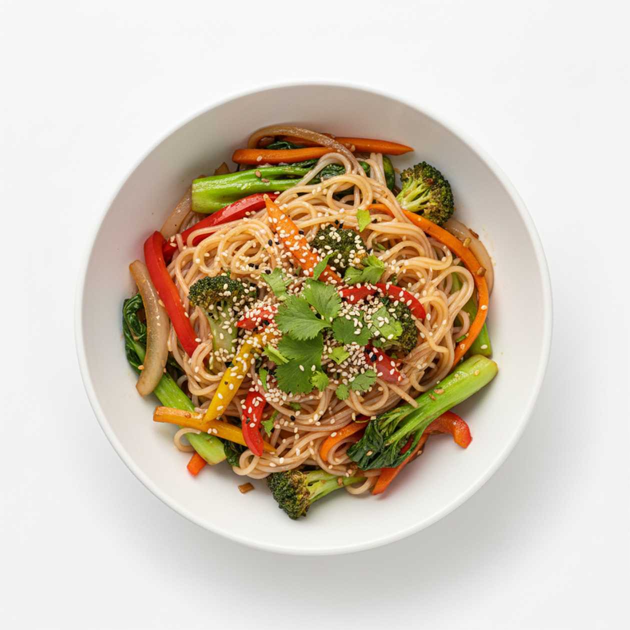 Fried rice noodles with vegetables