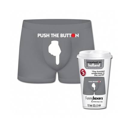 Men's Funny Boxers PUSH THE BUTTON SLI045, One Size