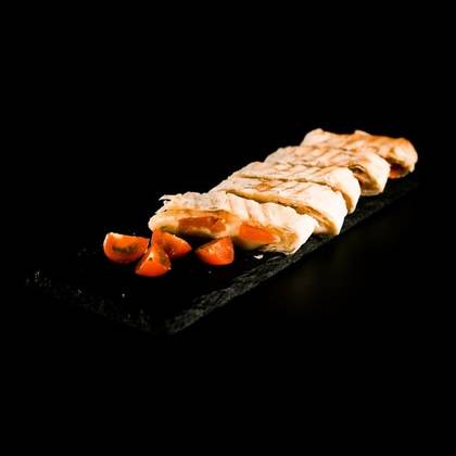 Lavash with cheese and tomatoes