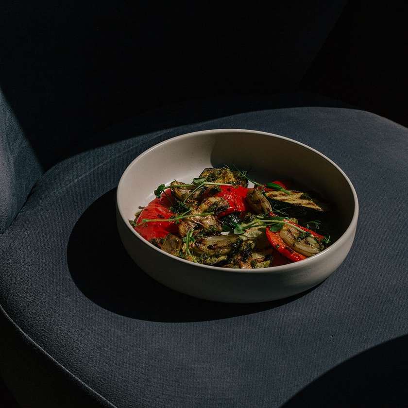 Grilled Vegetables with Pesto Sauce