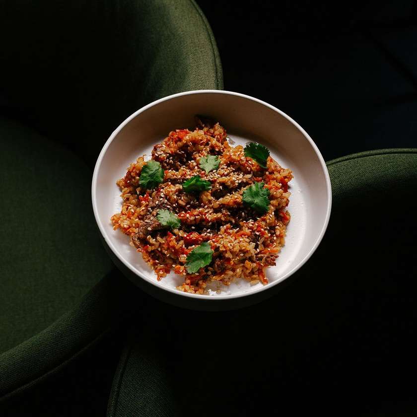 Tyahang Rice with Beef and Togarashi