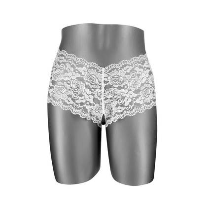 JULIA Open Crotch White Panties FAS7130, One Size